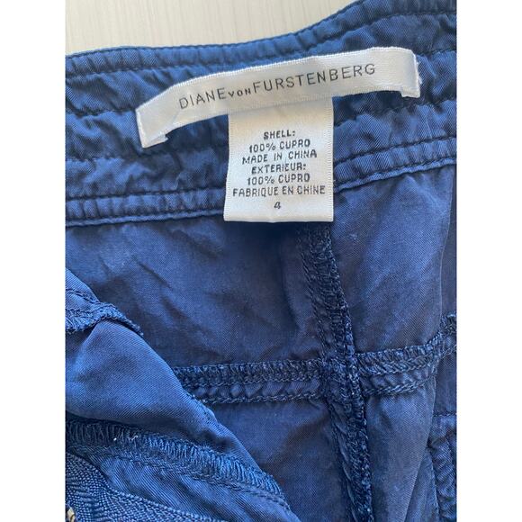 DIANE VON FURSTENBERG NAVY CAPRI JOGGER PANTS SIZE 4 - Picture 6 of 11